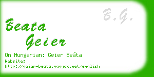 beata geier business card